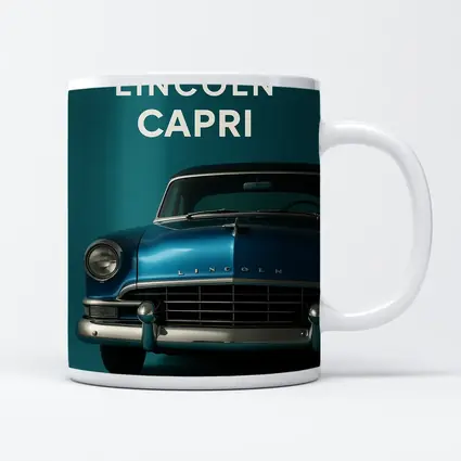 Lincoln Capri Classic Car Teal Background