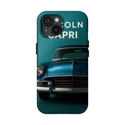 Lincoln Capri Classic Car Teal Background