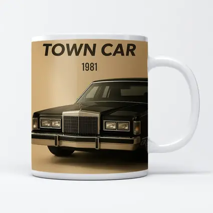 Lincoln Town Car 1981 Beige Background Art