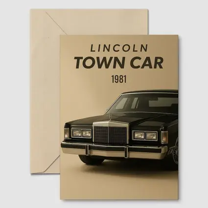 Lincoln Town Car 1981 Beige Background Art