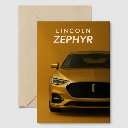 Lincoln Zephyr Gold Front View Art