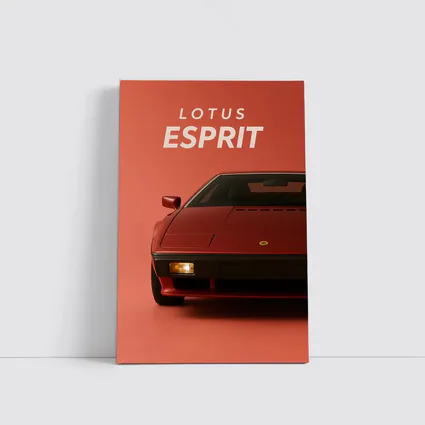 Lotus Esprit Red Minimal Car Art