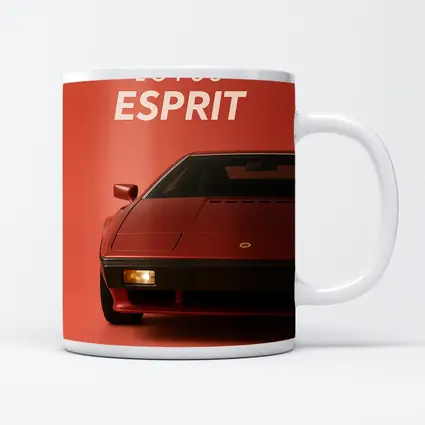 Lotus Esprit Red Minimal Car Art