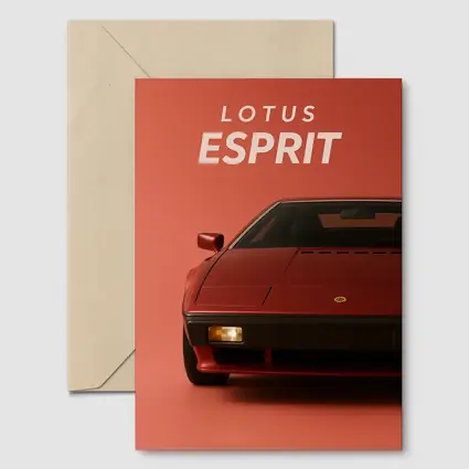 Lotus Esprit Red Minimal Car Art