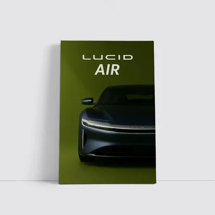 Lucid Air Electric Car Green Background