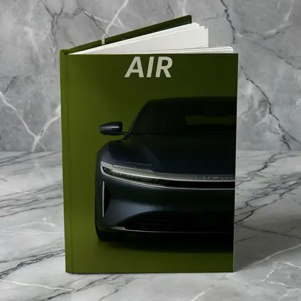 Lucid Air Electric Car Green Background