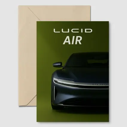 Lucid Air Electric Car Green Background