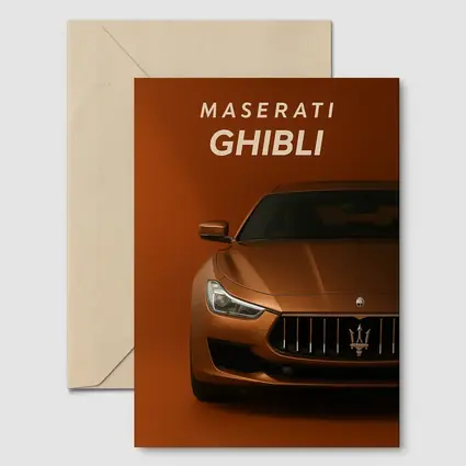 Maserati Ghibli Bronze Front View Art
