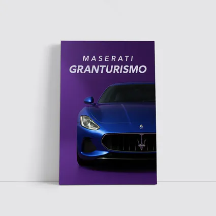Maserati GranTurismo Blue On Purple Background
