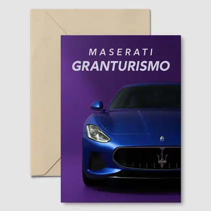 Maserati GranTurismo Blue On Purple Background