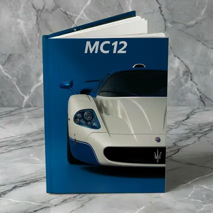 Maserati MC12 White Blue Background Art