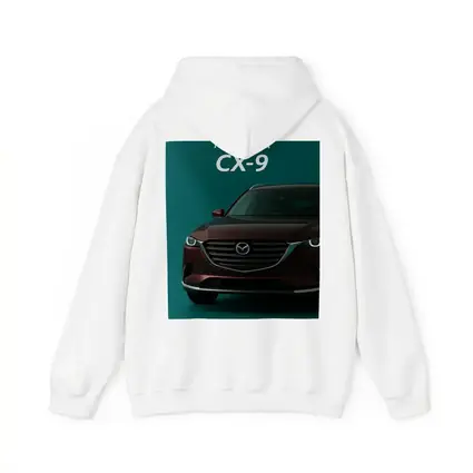 Mazda CX Nine Deep Red Teal Background