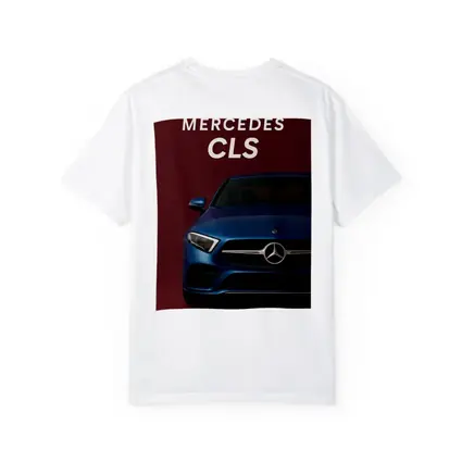 Mercedes CLS Blue Car Dark Red Background