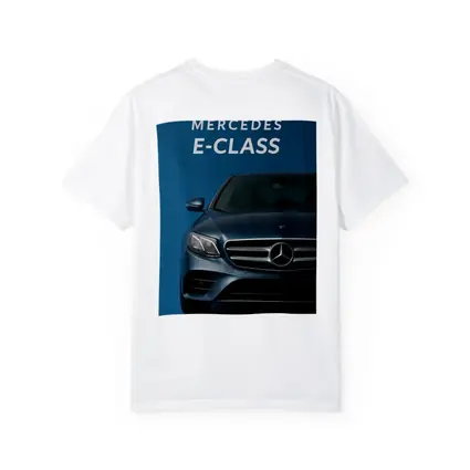 Mercedes E-Class Front View Blue Background