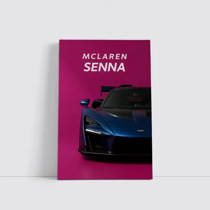 McLaren Senna Blue Supercar Pink Background