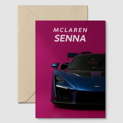 McLaren Senna Blue Supercar Pink Background