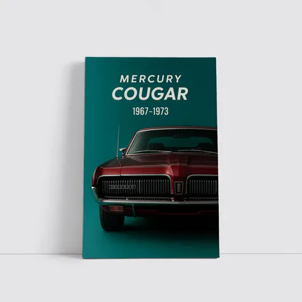 Mercury Cougar Classic Muscle Car Teal Background
