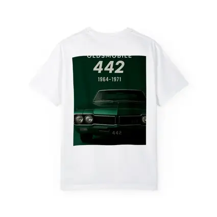 Oldsmobile 442 Muscle Car Green Background