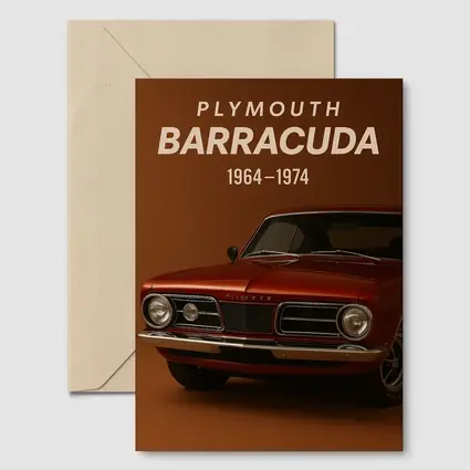 Plymouth Barracuda Classic Muscle Car Brown Background