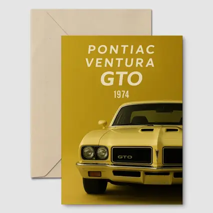 Pontiac GTO 1974 Yellow Muscle Car