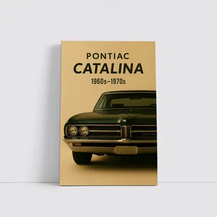 Pontiac Catalina Classic Dark Green Beige Background