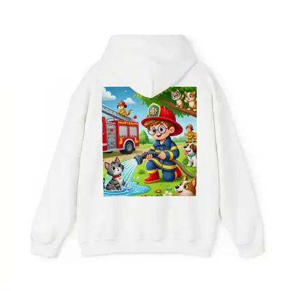 Kid Firefighter Cartoon Dogs Cats Fire Truck