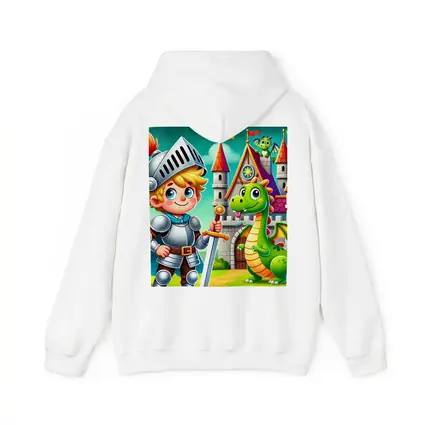 Cartoon Knight Boy and Dragon Castle