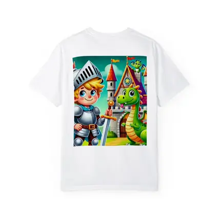 Cartoon Knight Boy and Dragon Castle