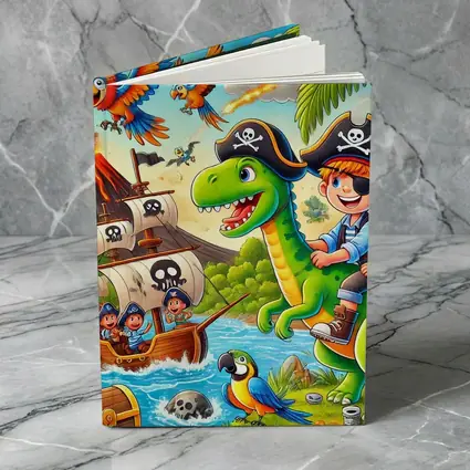 Pirate Kids Riding Dinosaur Treasure Island