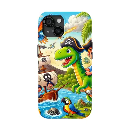 Pirate Kids Riding Dinosaur Treasure Island