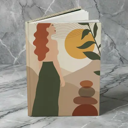 Boho Woman Sun Zen Stones Nature Art