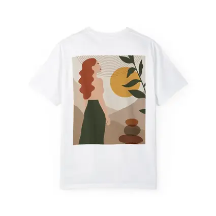 Boho Woman Sun Zen Stones Nature Art