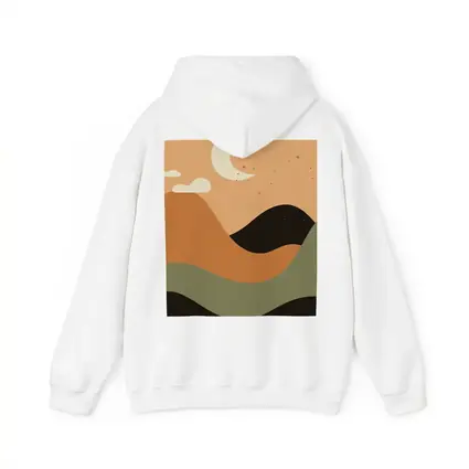 Boho Desert Moon Abstract Mountain Landscape Art