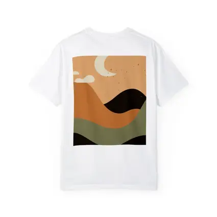 Boho Desert Moon Abstract Mountain Landscape Art