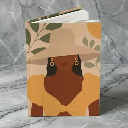 Boho Woman Wide Hat Sun Leaves