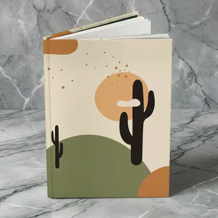 Boho Desert Cactus Minimalist Warm Tones Art