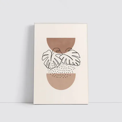 Monstera Leaves Boho Abstract Terracotta Shapes