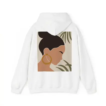 Minimal Woman Portrait Tropical Leaves Boho