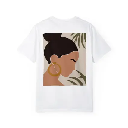 Minimal Woman Portrait Tropical Leaves Boho