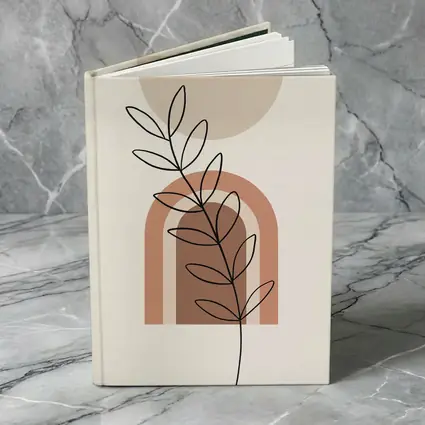 Boho Line Art Leaf Abstract Terracotta Arch