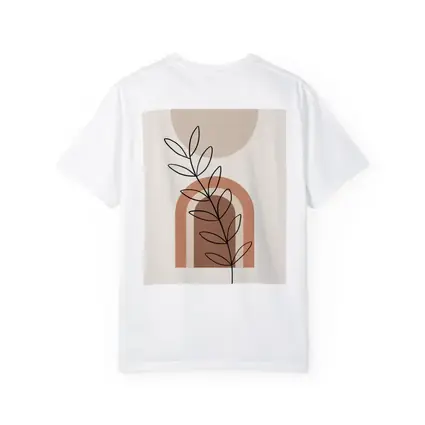 Boho Line Art Leaf Abstract Terracotta Arch