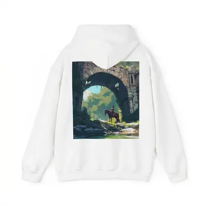 Rider on Horse Under Ancient Stone Arch