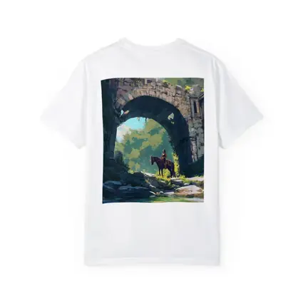 Rider on Horse Under Ancient Stone Arch