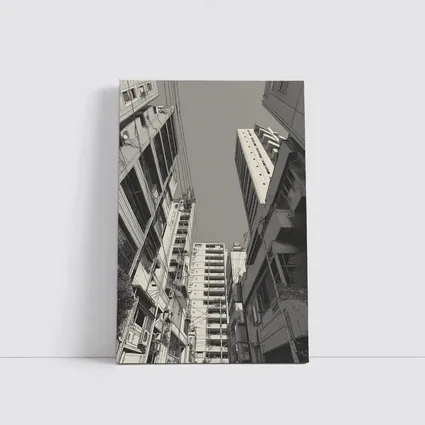 Tokyo Street Looking Up Manga Style