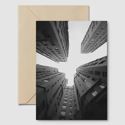 Looking Up Between Gray City Buildings