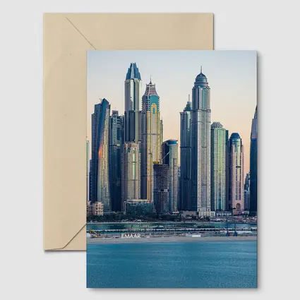 Dubai Marina Skyline at Sunset Dusk