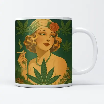 Mary Jane Retro Art Deco Woman Cannabis