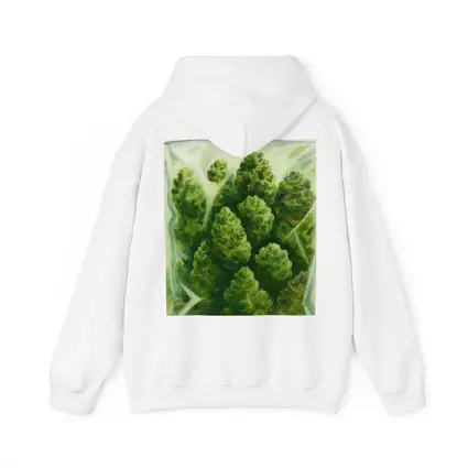 Cannabis Buds Watercolor Painting Green Bag