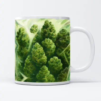 Cannabis Buds Watercolor Painting Green Bag