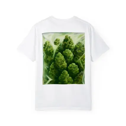 Cannabis Buds Watercolor Painting Green Bag